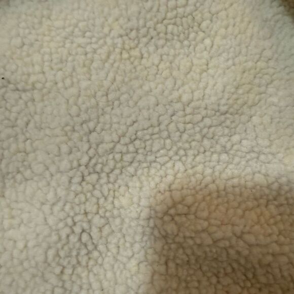 Forever 21 Windbreaker Red Cream Bomber Aviator Sherpa Shearling Coat Jacket Sma - Picture 5 of 7